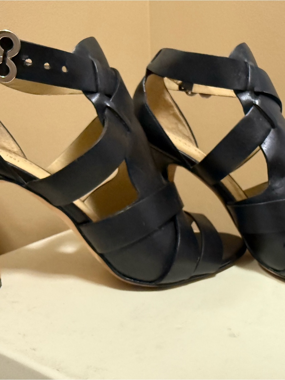 Coach Black Strappy High Heel Sandals
